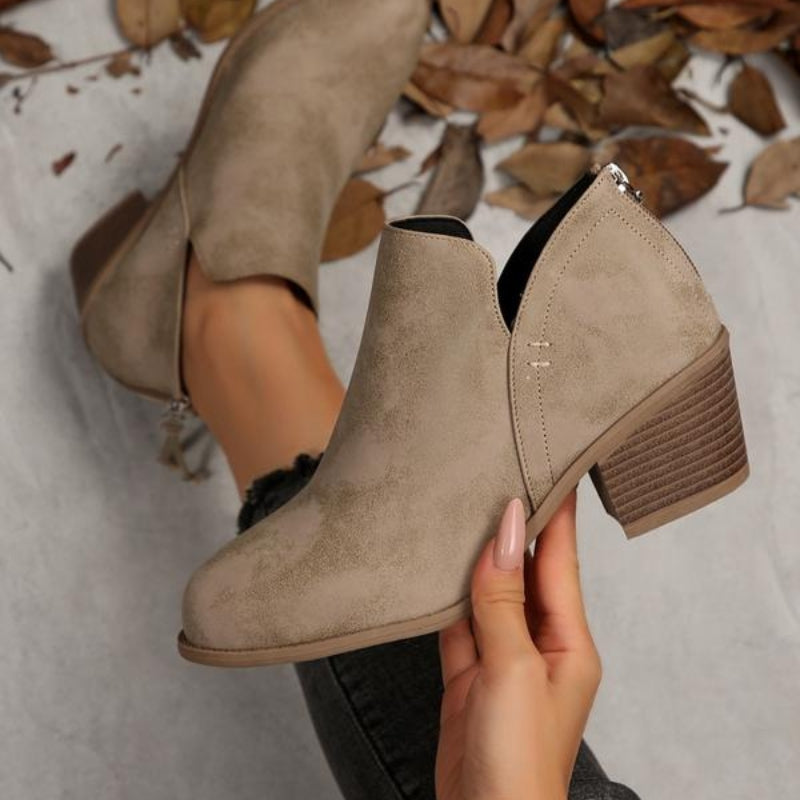 Ankelboots med Fyrkantig Klack
