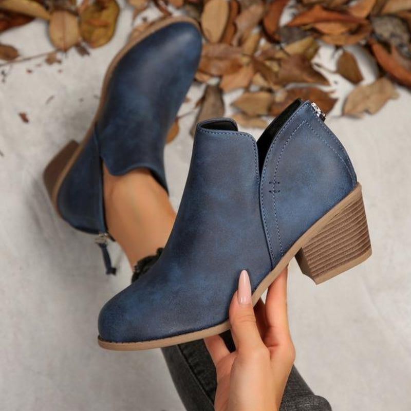 Ankelboots med Fyrkantig Klack