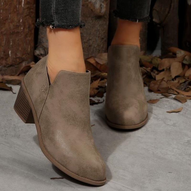 Ankelboots med Fyrkantig Klack