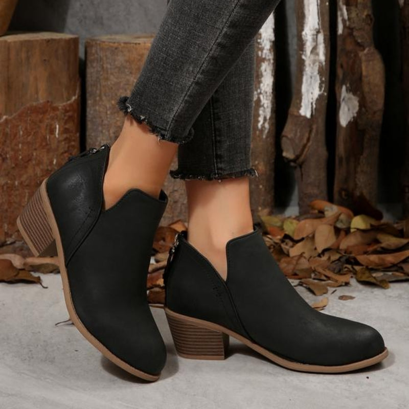 Ankelboots med Fyrkantig Klack