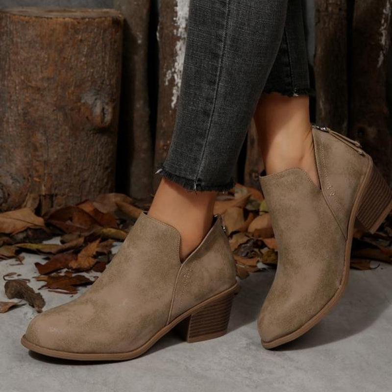 Ankelboots med Fyrkantig Klack