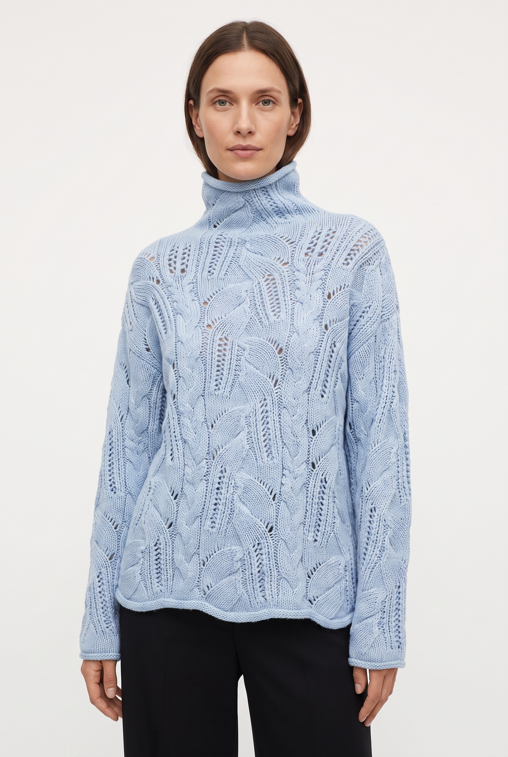 Foster Cashmere Sweater vågig blå