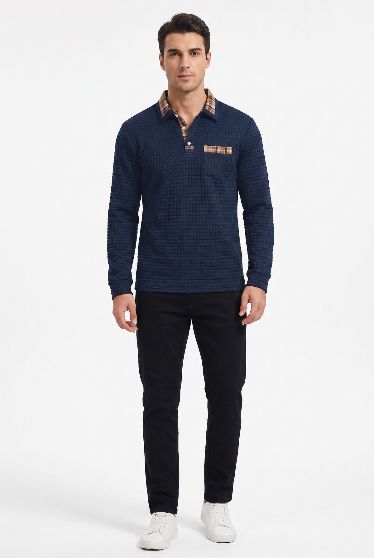 Kensington Checked Knit Polo