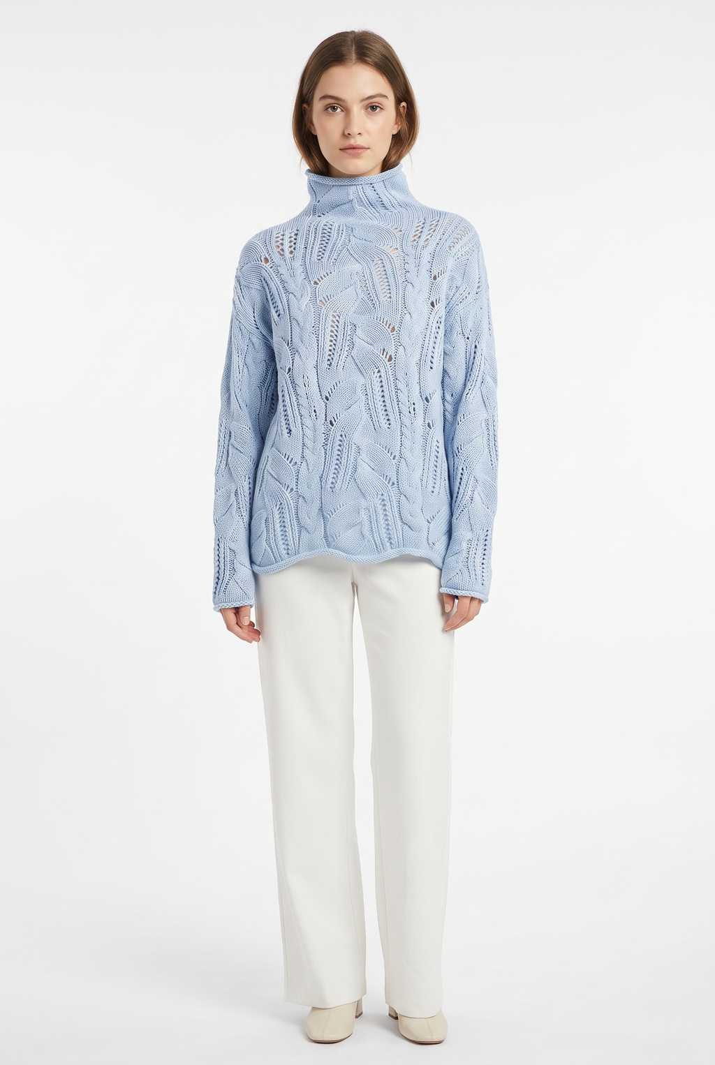 Foster Cashmere Sweater vågig blå