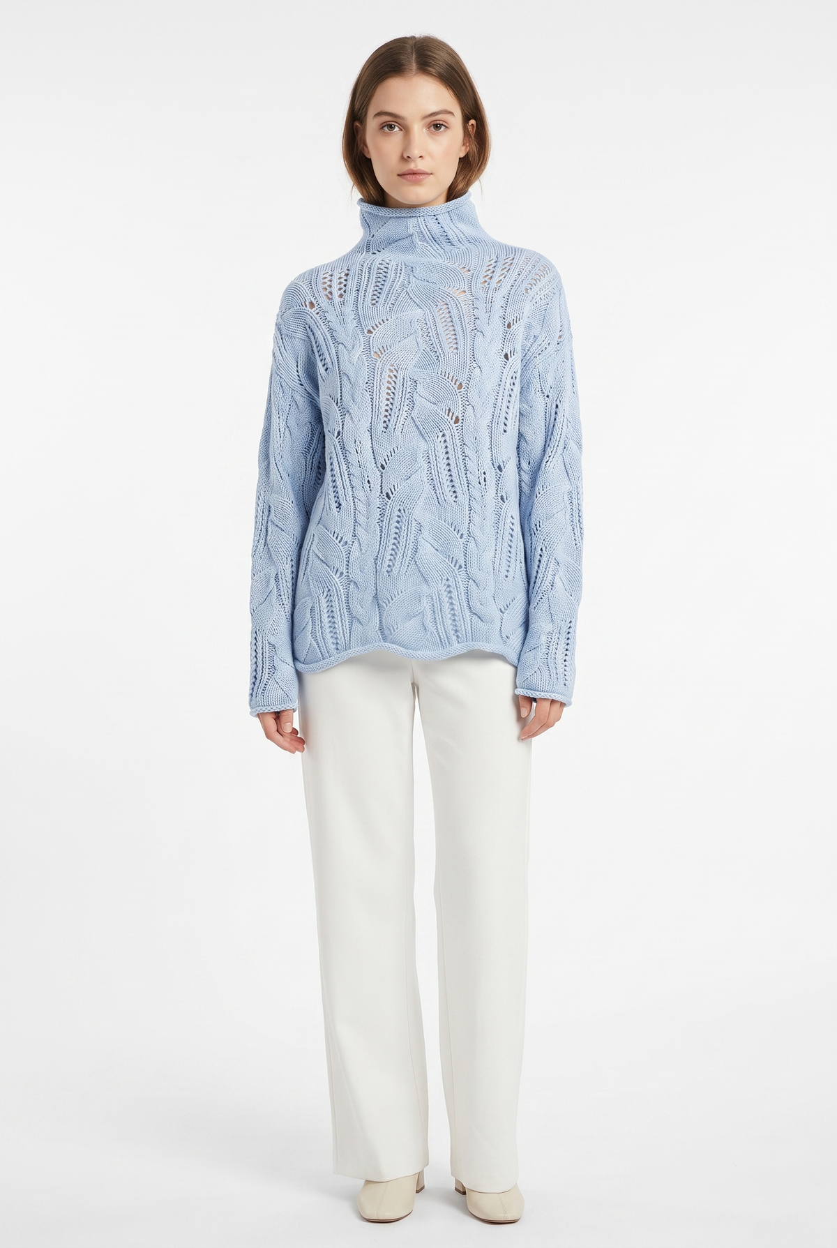 Foster Cashmere Sweater vågig blå