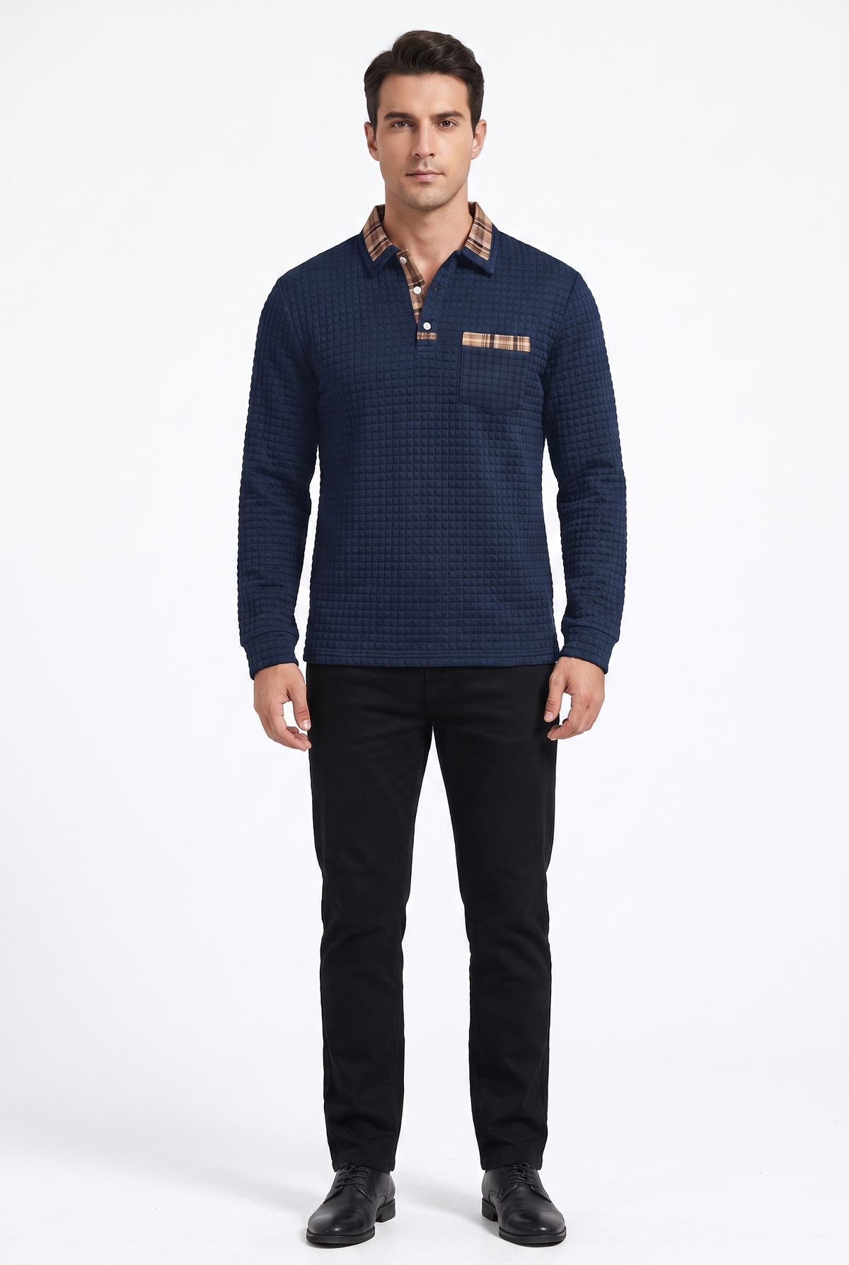 Kensington Checked Knit Polo