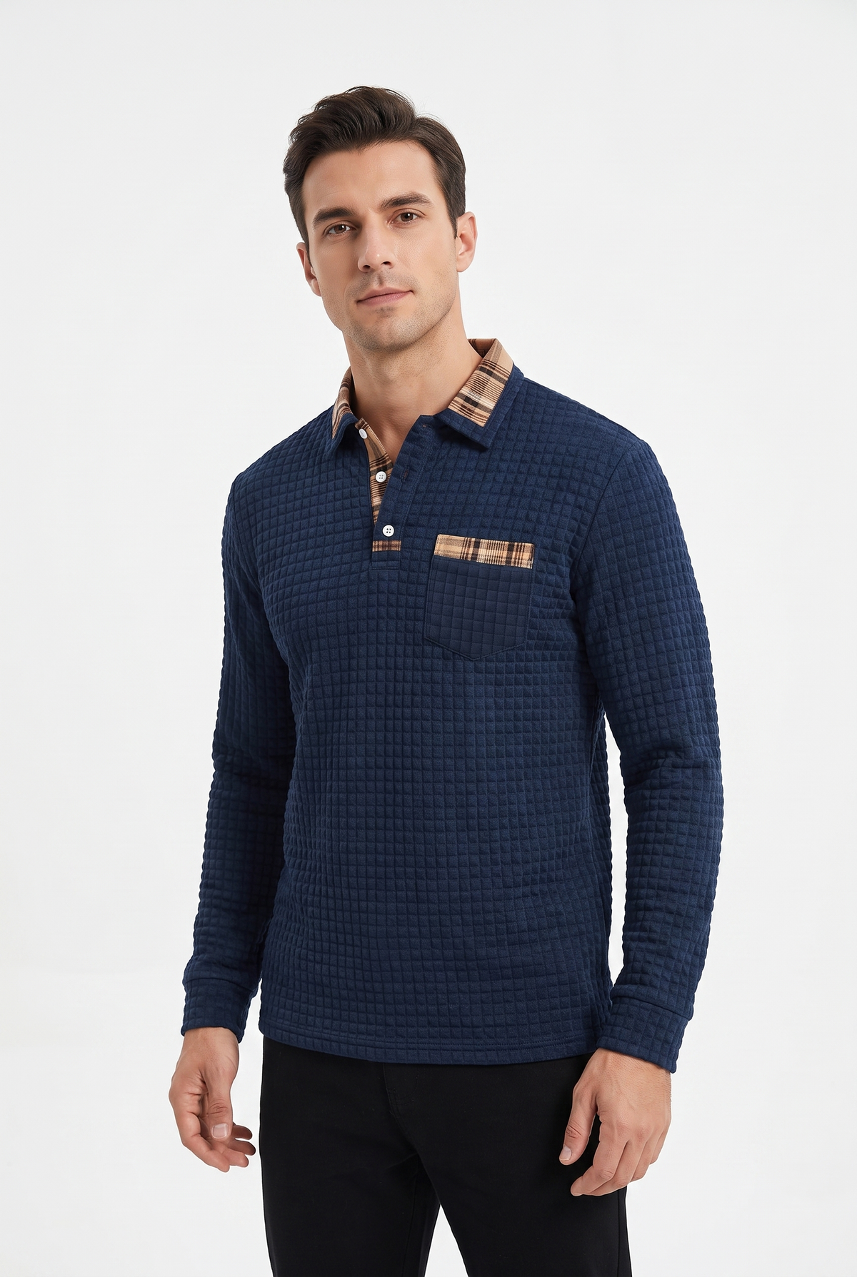Kensington Checked Knit Polo