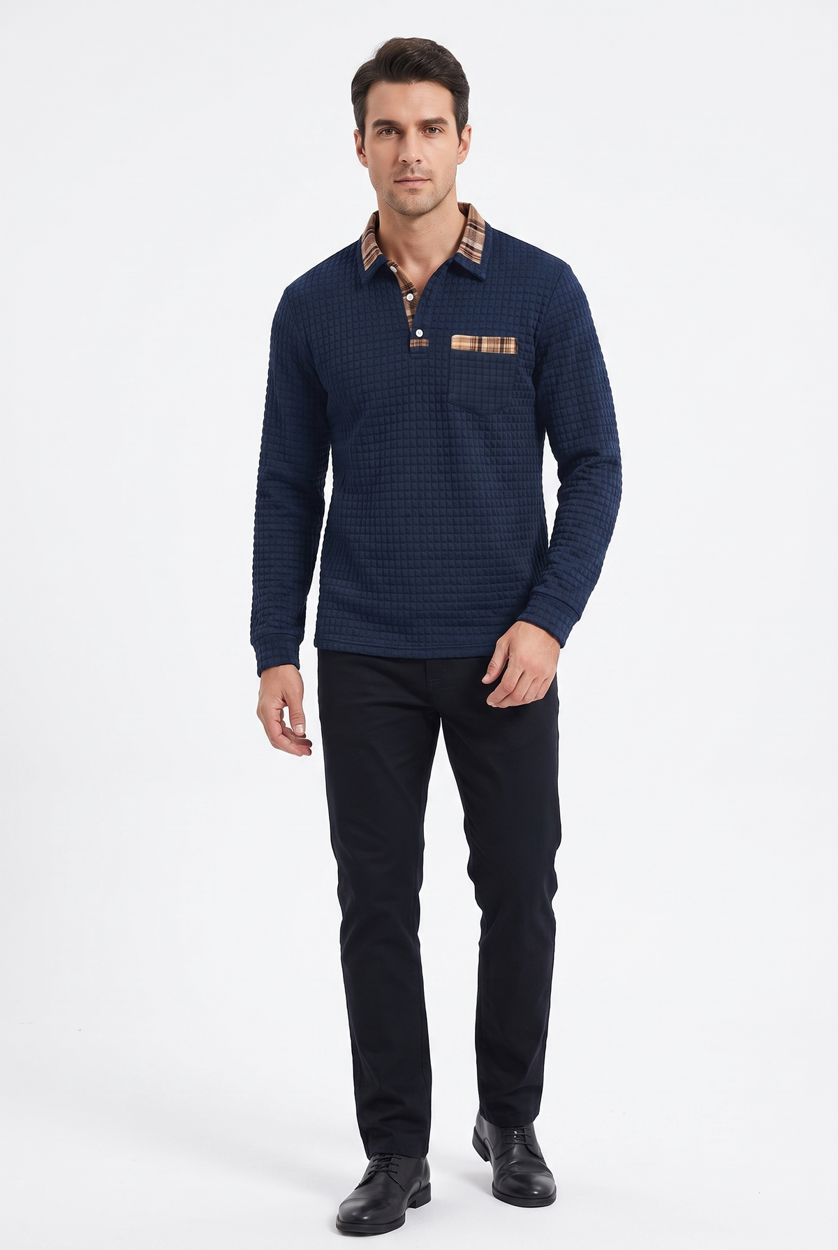 Kensington Checked Knit Polo