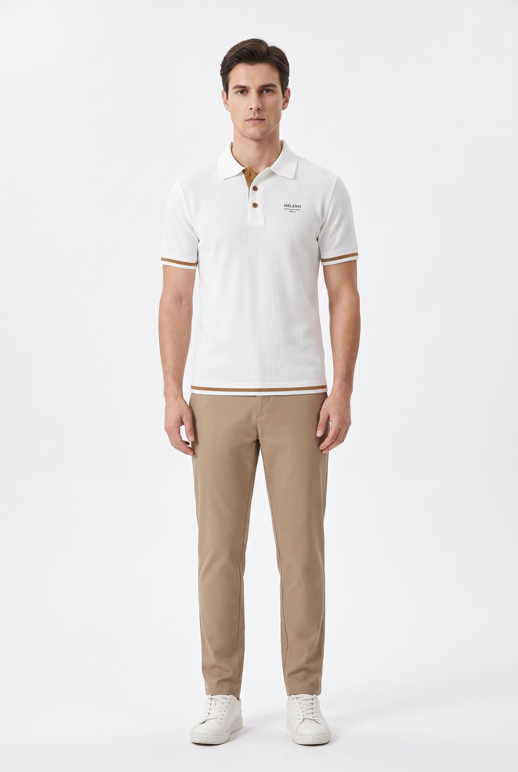 Kensington Cotton Pique Polo vit