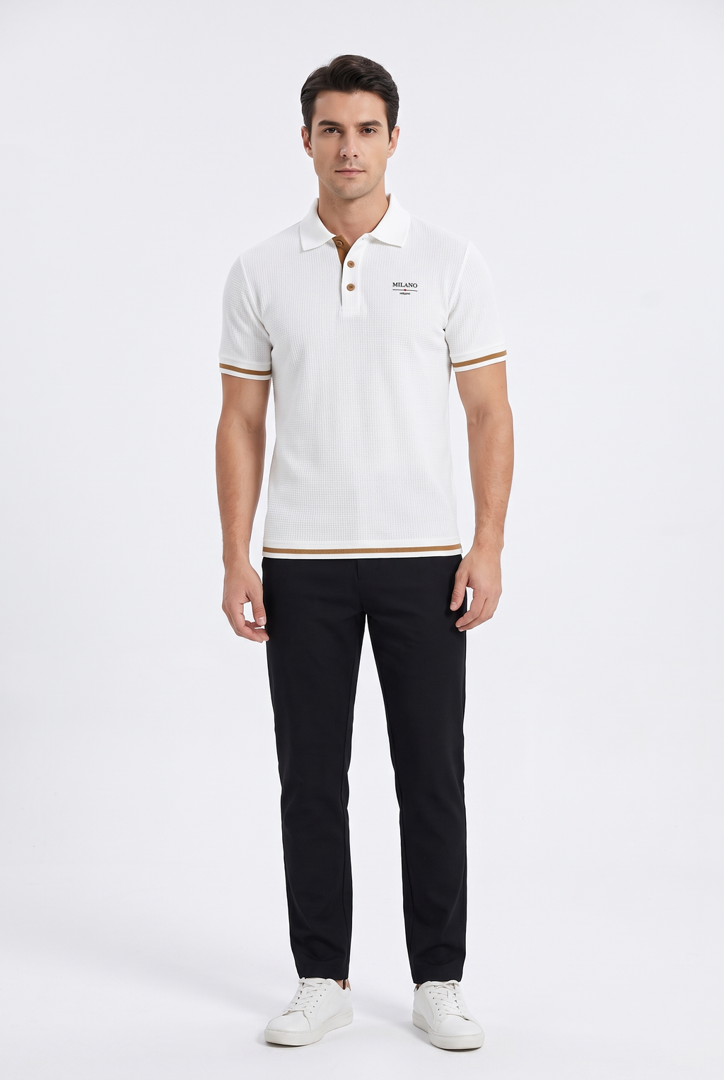 Kensington Cotton Pique Polo vit