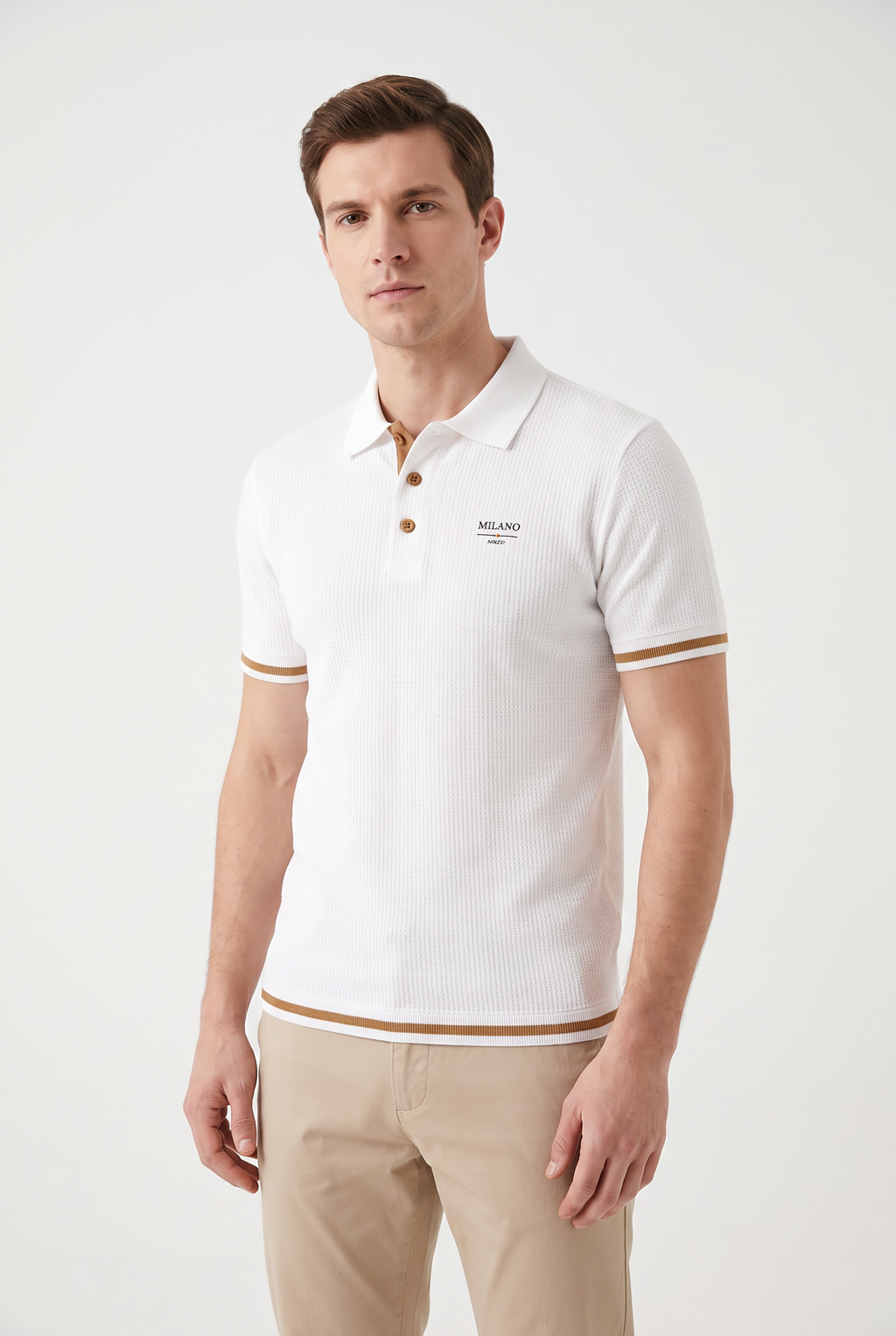 Kensington Cotton Pique Polo vit