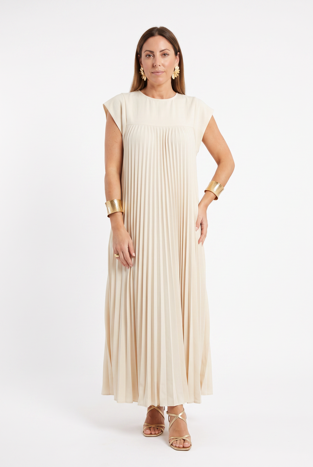 Elsie Everyday Midi Dress beige