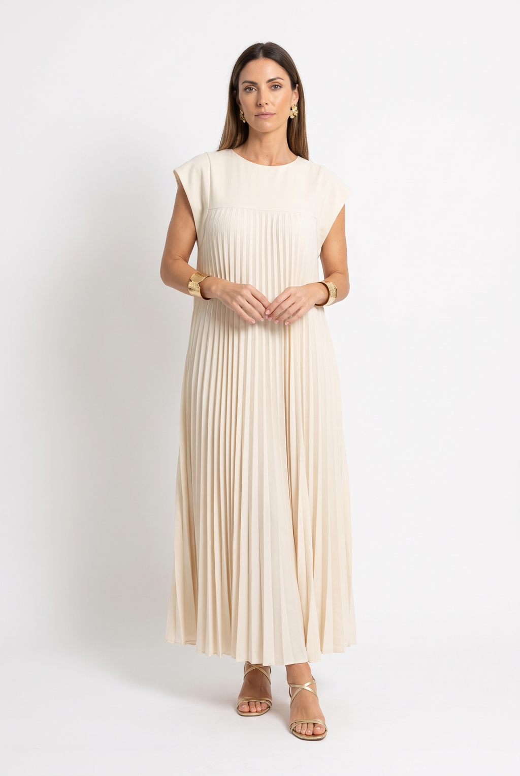 Elsie Everyday Midi Dress beige