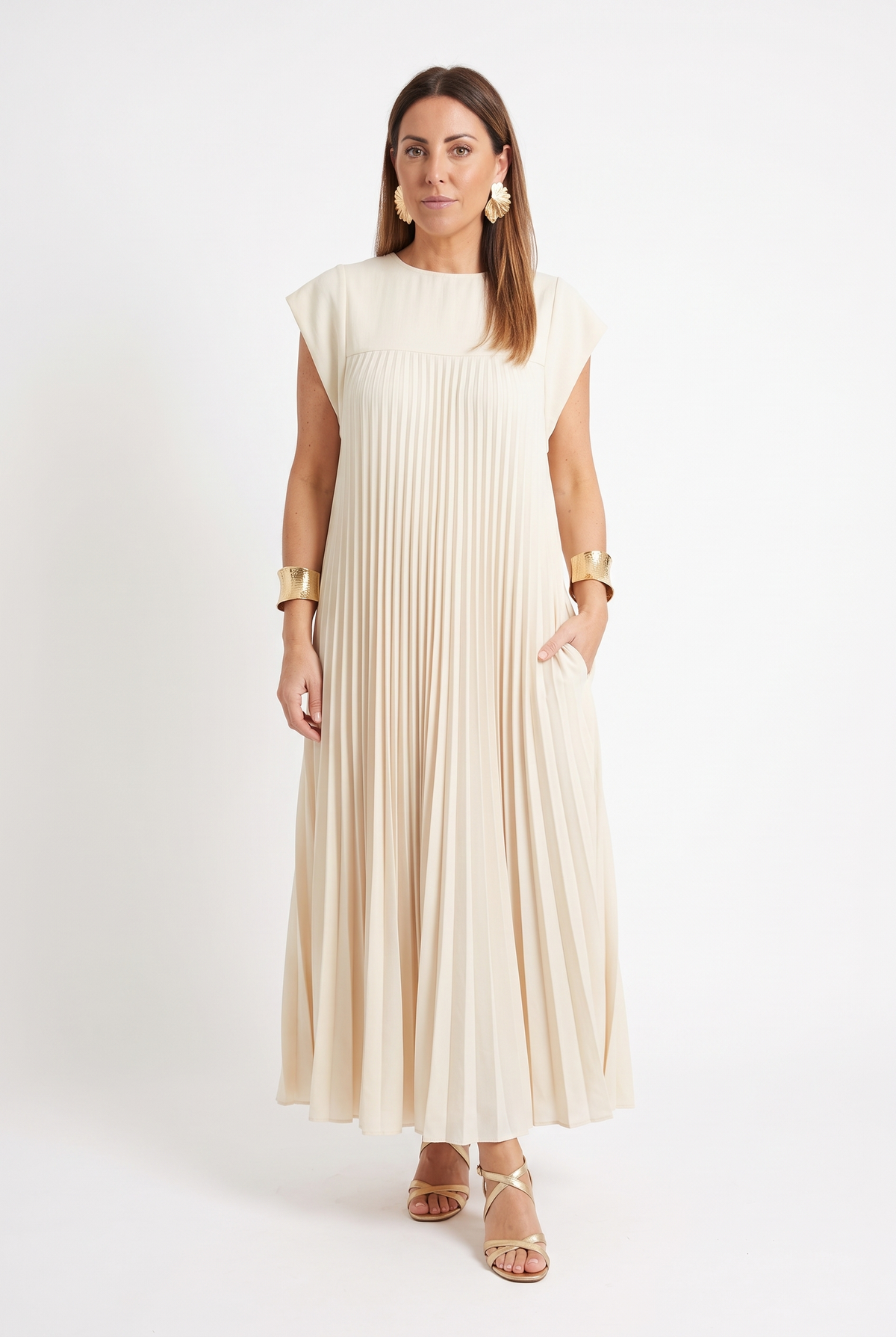 Elsie Everyday Midi Dress beige