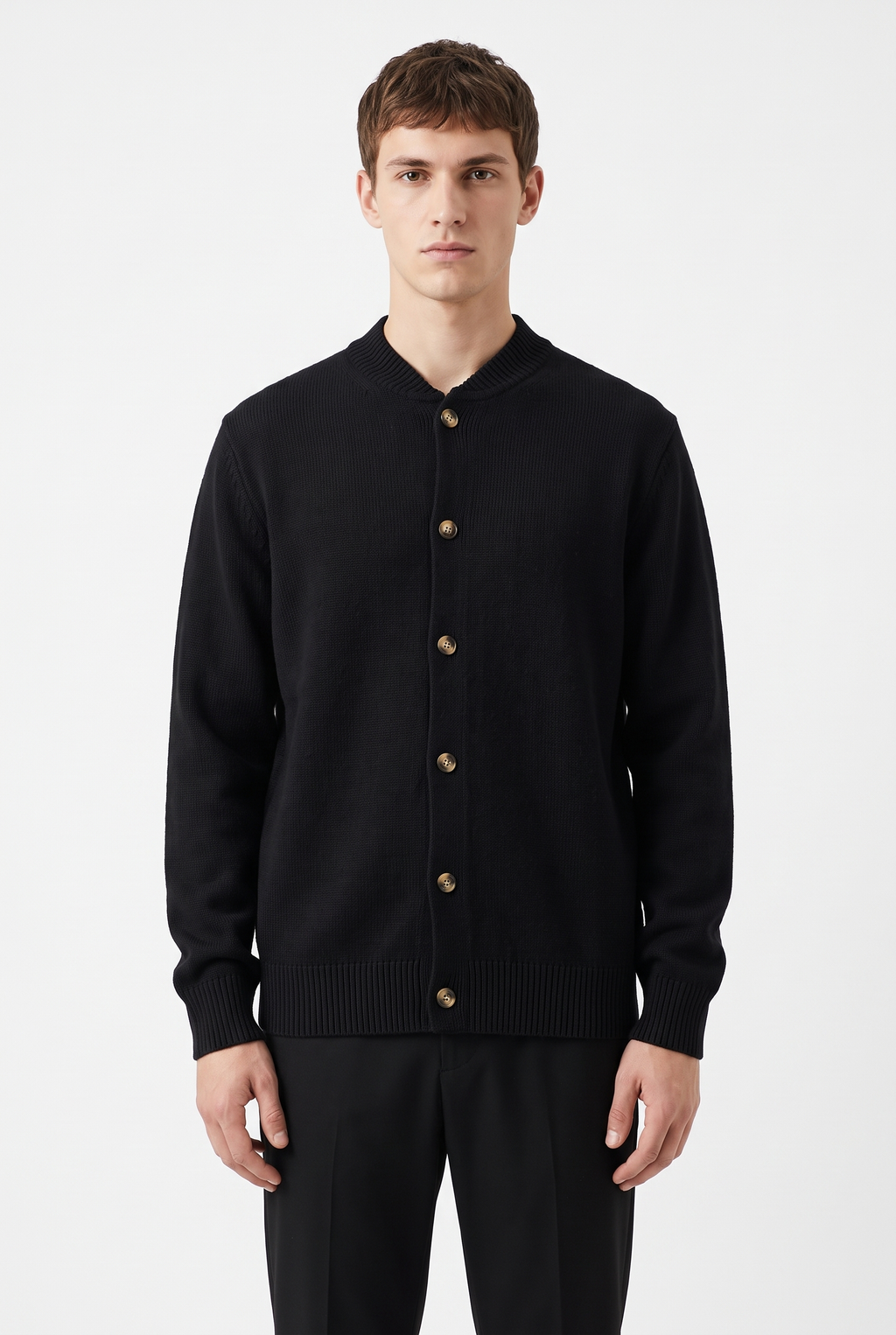 100% pure wool cardigan - Svart