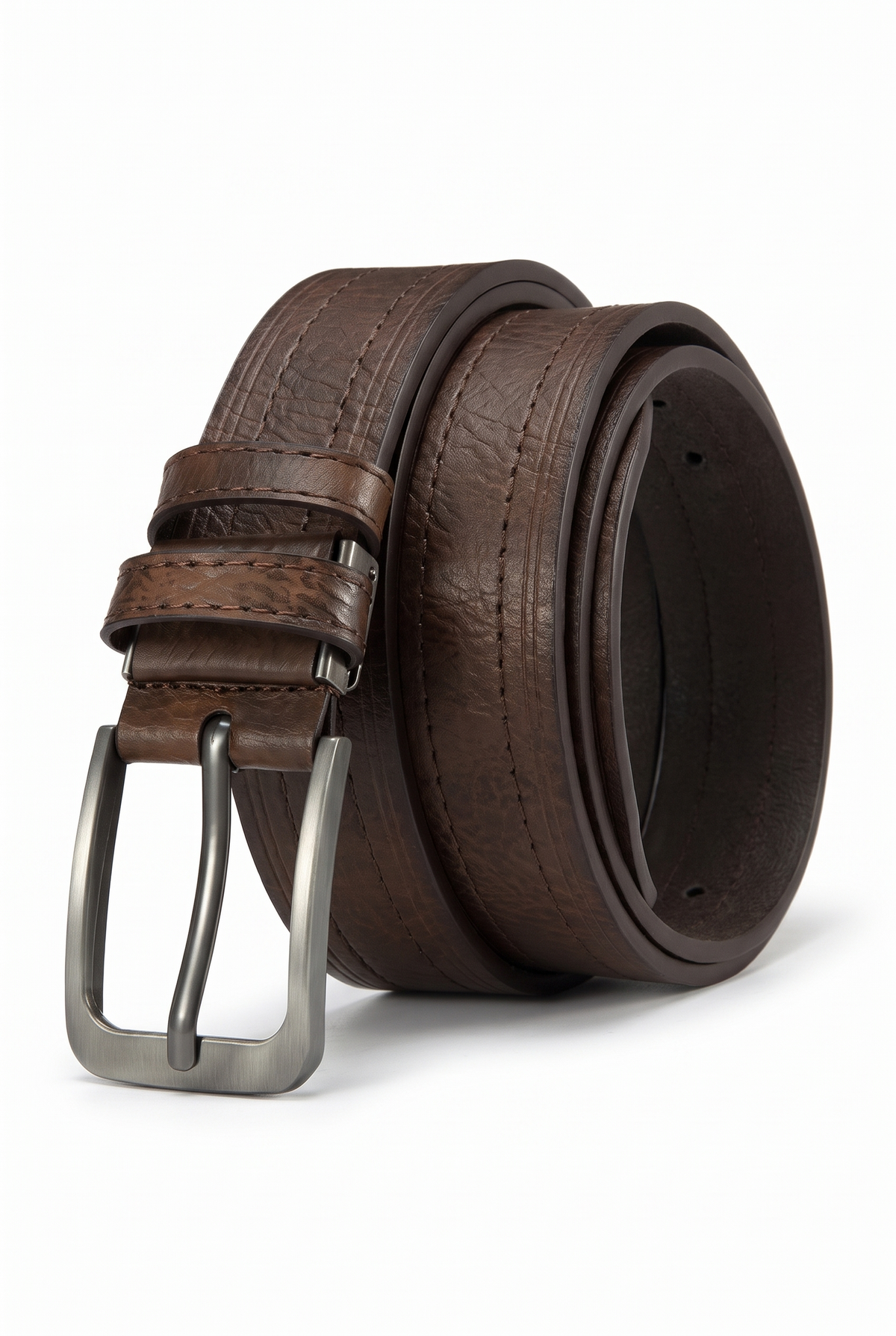 Men's leather belt - Brun