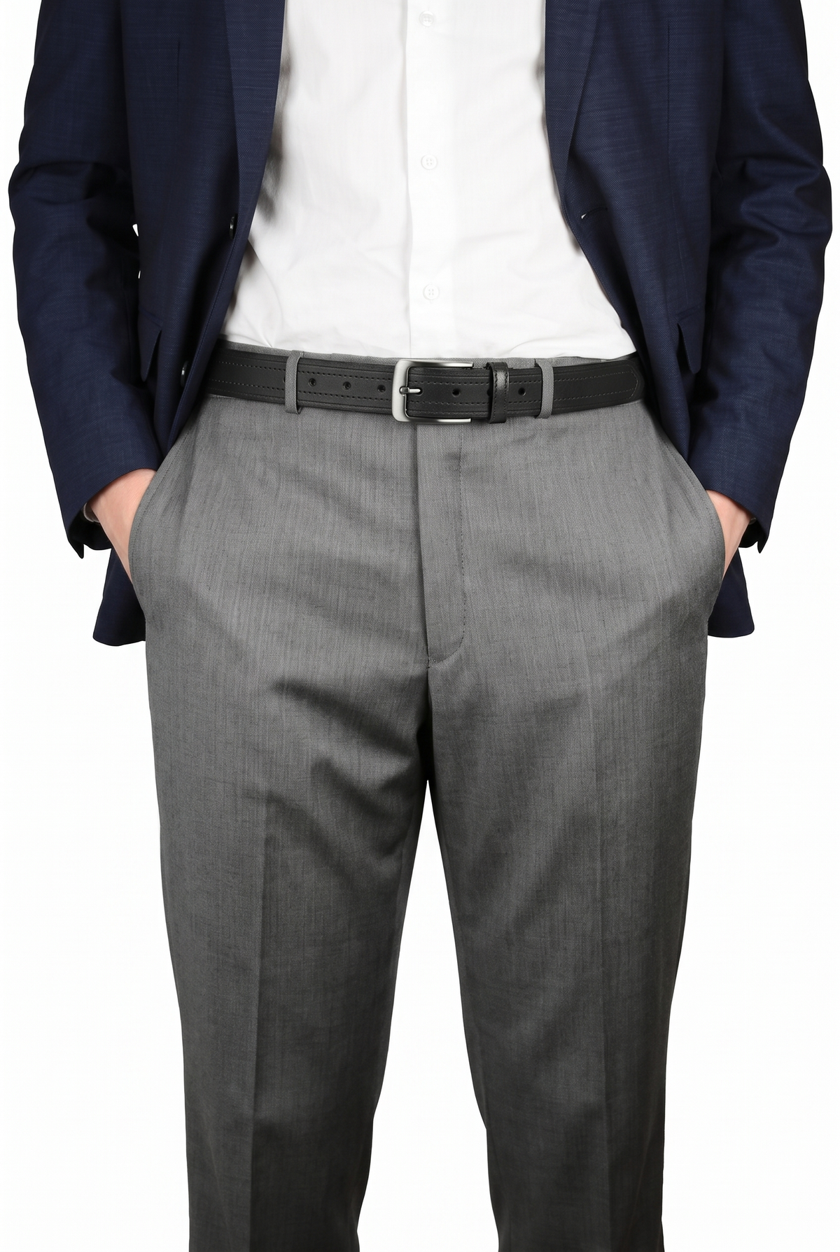 Men's leather belt - Svart