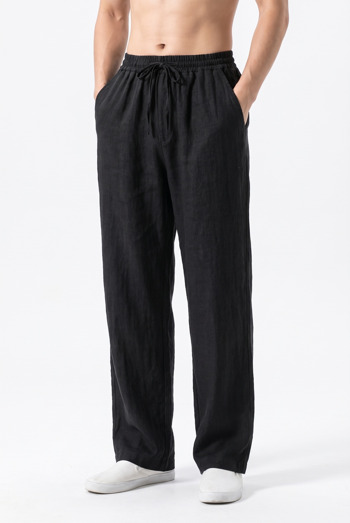 Bromley Linen Trousers - Svart