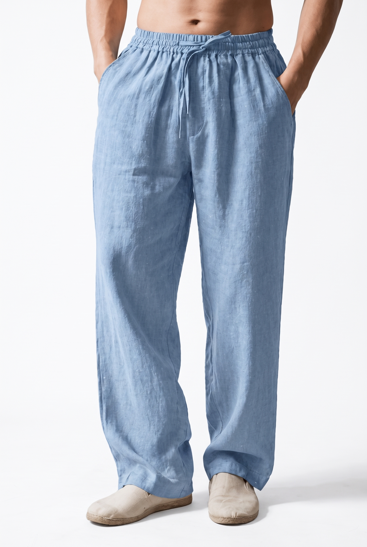 Bromley Linen Trousers - Himmelsblå