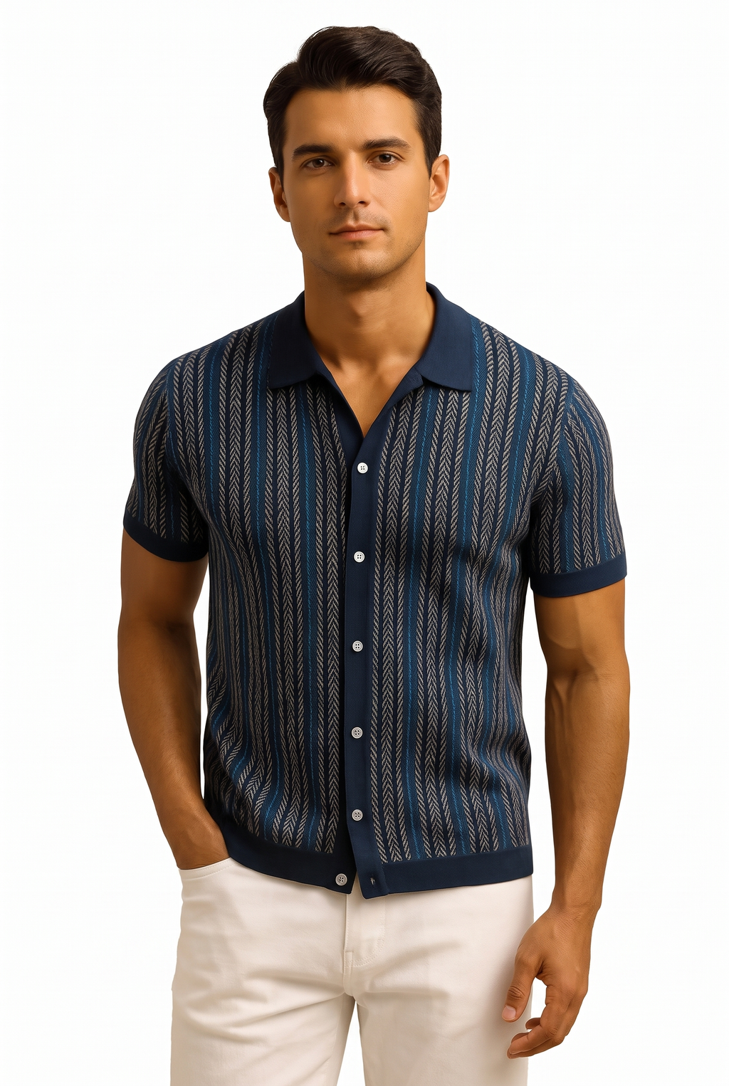 Reid Button Down Shirt - Marinblå