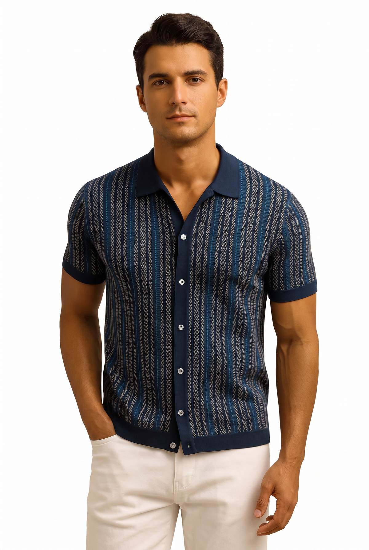 Reid Button Down Shirt - Marinblå