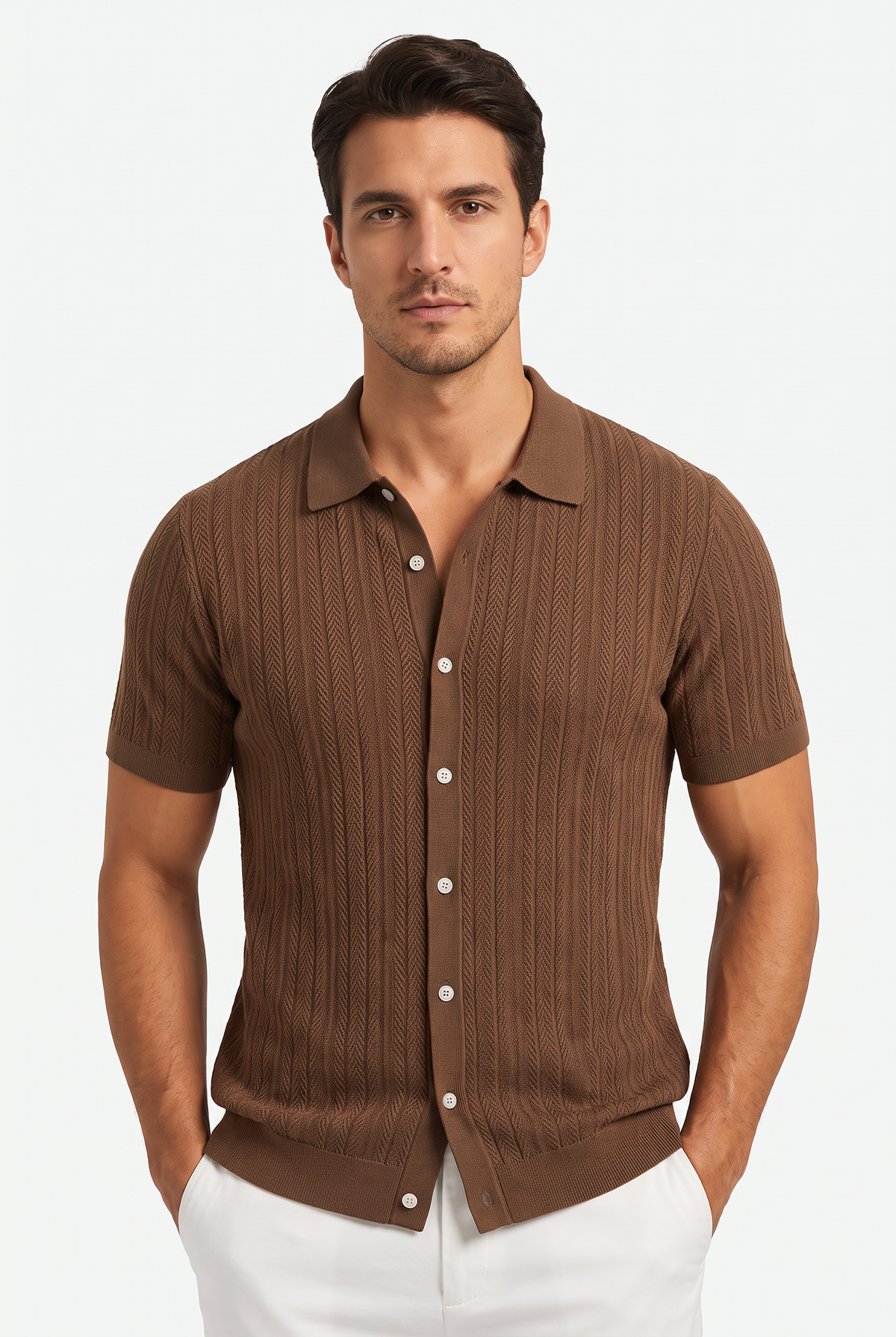 Reid Button Down Shirt - Brun
