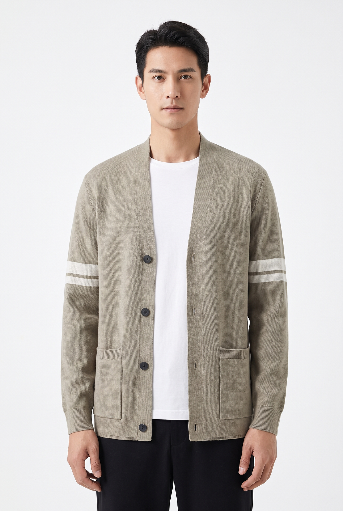Finn Fine-Knit Cardigan - Beige