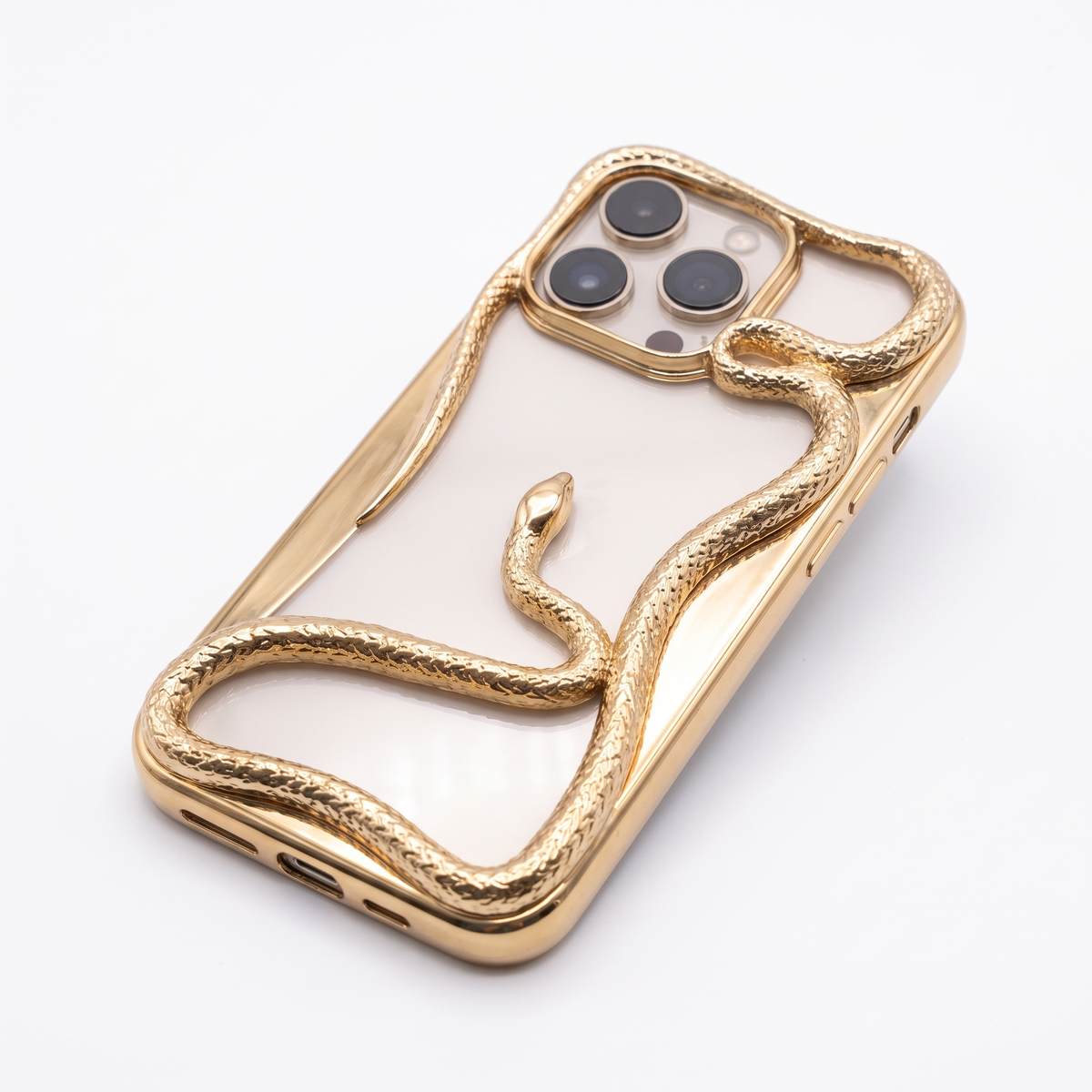 iPhone-skal i TPU med Ormmönster - Guld
