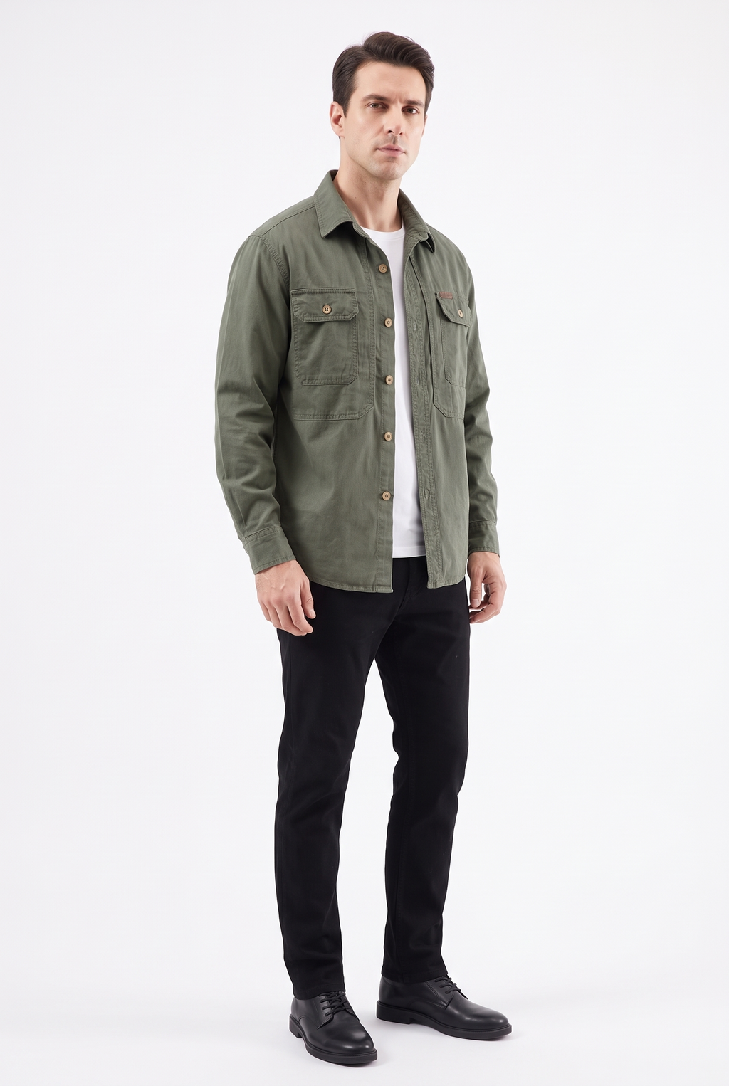 Workwear-skjorta i 100 % Bomull - Grön