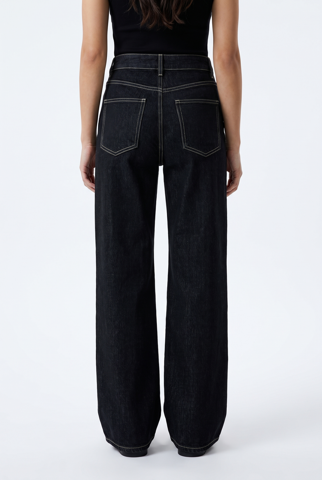 Vida Retrojeans med Hög Midja - Mörkblå