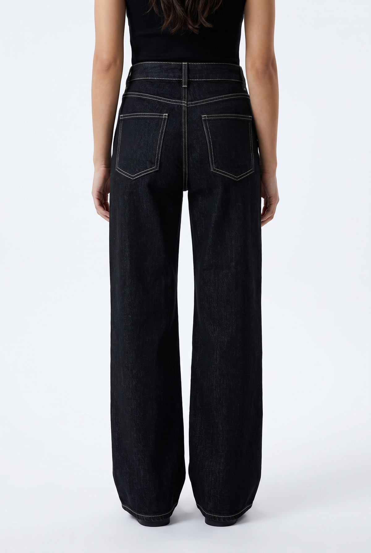 Vida Retrojeans med Hög Midja - Mörkblå