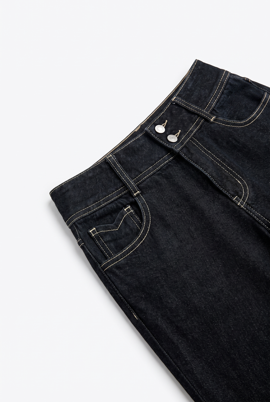 Vida Retrojeans med Hög Midja - Mörkblå