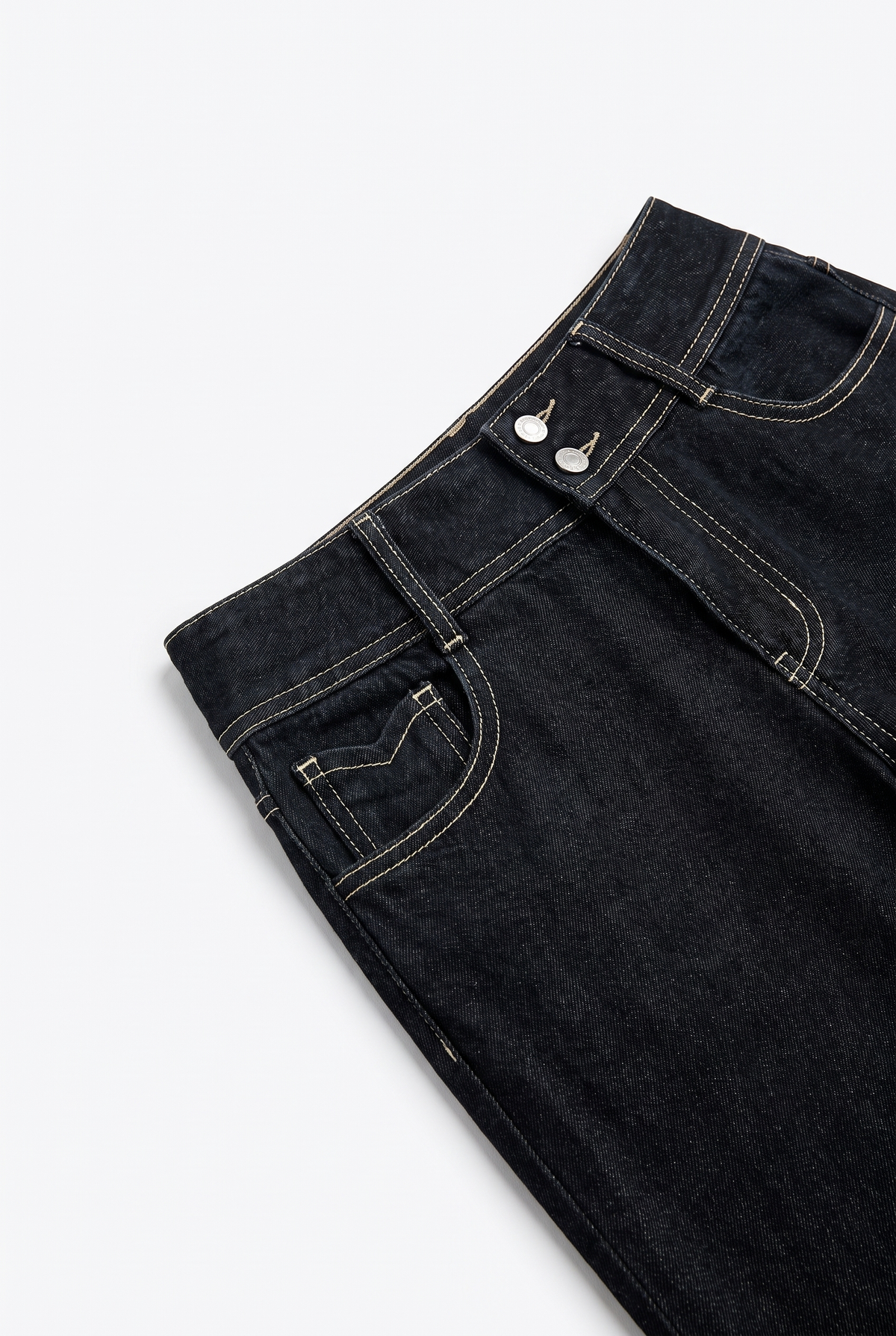 Vida Retrojeans med Hög Midja - Mörkblå